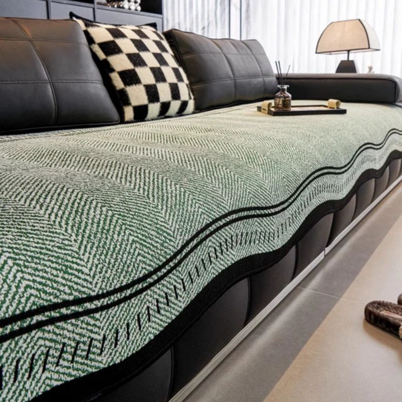 Euroselle Anti Slip Wavy Edge Sofa Cover For Homes