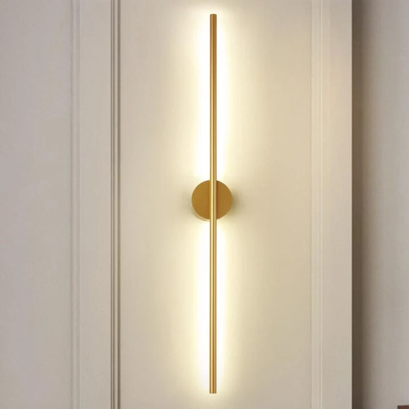 Euroselle Solenn Gold Tube Wall Light Minimalist Contemporary Illumination