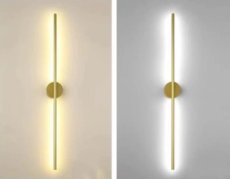 Euroselle Solenn Gold Tube Wall Light Minimalist Contemporary Illumination