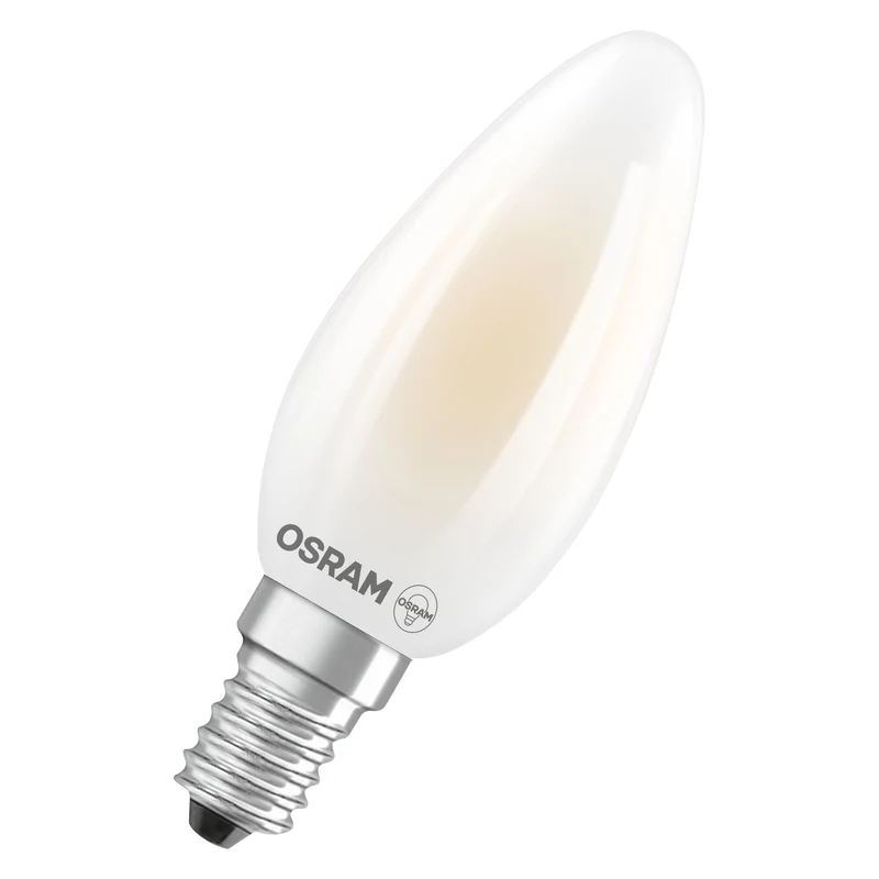 OSRAM LED CLASSIC B ENERGY EFFICIENCY A in B-Form, LED-Lampe, Bleifreies Glas, Matt, 2,2 W, (ex 40 W), 470 lm, Warmweiß, 2700 K, Energieeffizienzklasse: A, CRI 80