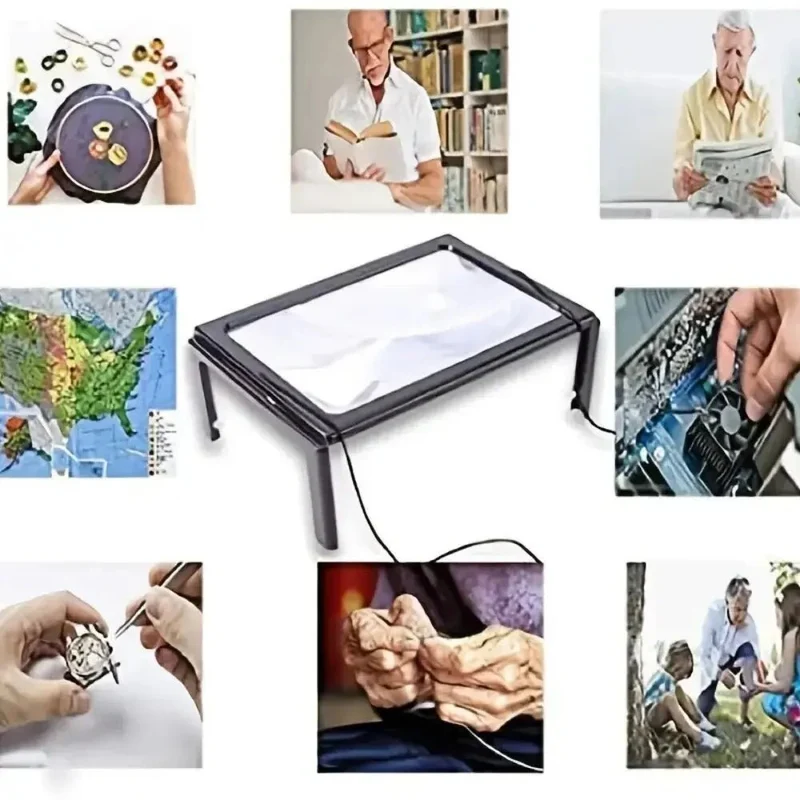 Euroselle Foldable 3X Magnifying Glass With LED Light For Clear And Comfortable Reading