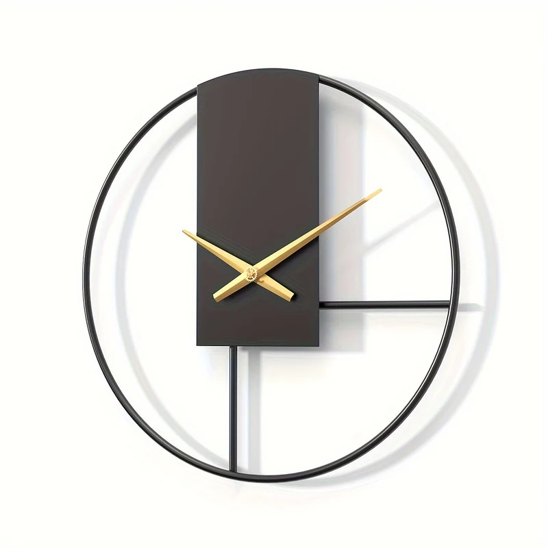 Euroselle 16-Inch Minimalist Metal Wall Clock For Modern Interiors