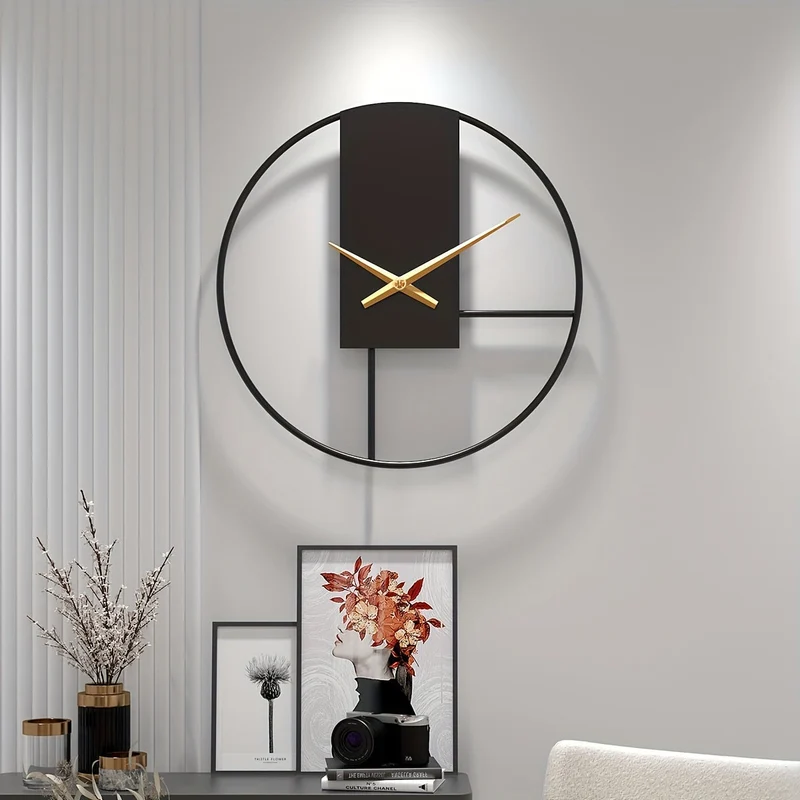 Euroselle 16-Inch Minimalist Metal Wall Clock For Modern Interiors