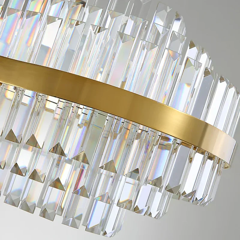Mikel Crystal Chandelier By Euroselle With Radiant Crystal Glow
