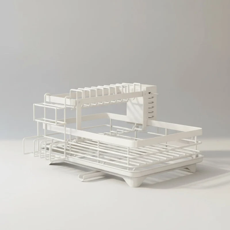 Euroselle Foldable Stainless Steel Dish Rack for Compact and Stylish Kitchens
