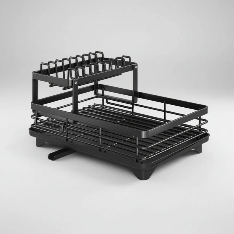 Euroselle Foldable Stainless Steel Dish Rack for Compact and Stylish Kitchens
