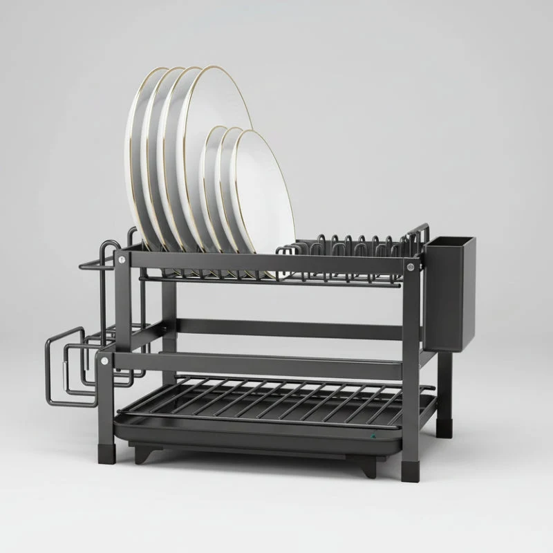 Euroselle Foldable Stainless Steel Dish Rack for Compact and Stylish Kitchens