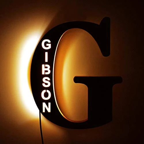 Euroselle Alphabet LED Wall Lamp Decorative Wooden Alphabet Light For Home And Office