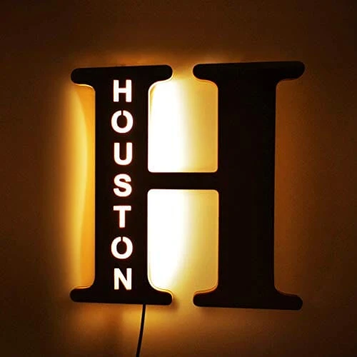 Euroselle Alphabet LED Wall Lamp Decorative Wooden Alphabet Light For Home And Office