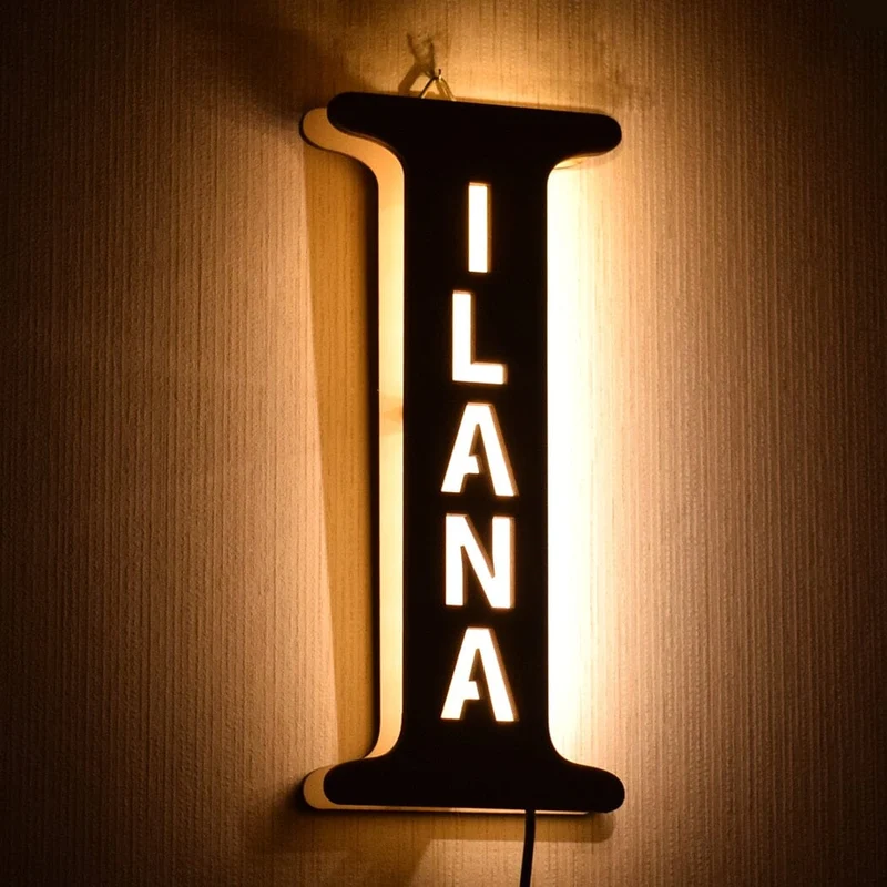 Euroselle Alphabet LED Wall Lamp Decorative Wooden Alphabet Light For Home And Office