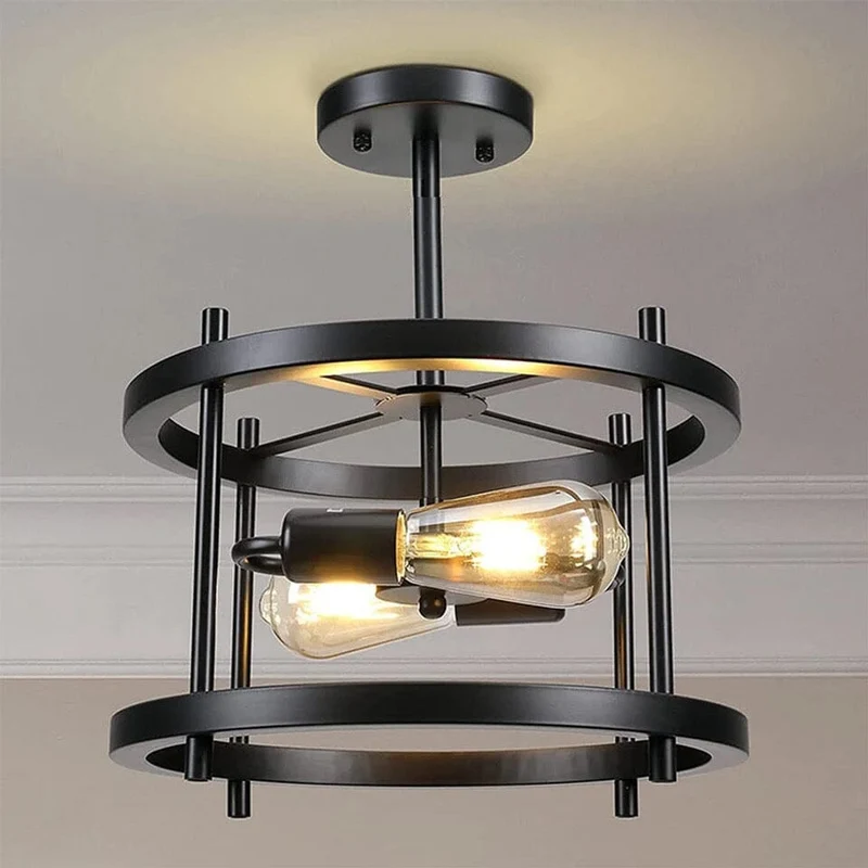Euroselle Vintage Industrial Wind Lamp Wrought Iron