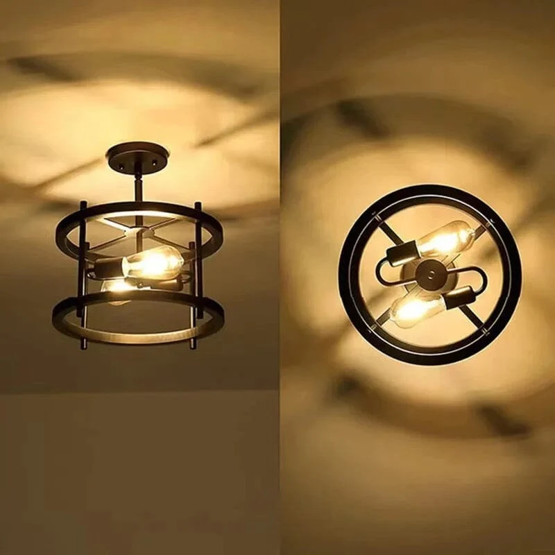 Euroselle Vintage Industrial Wind Lamp Wrought Iron