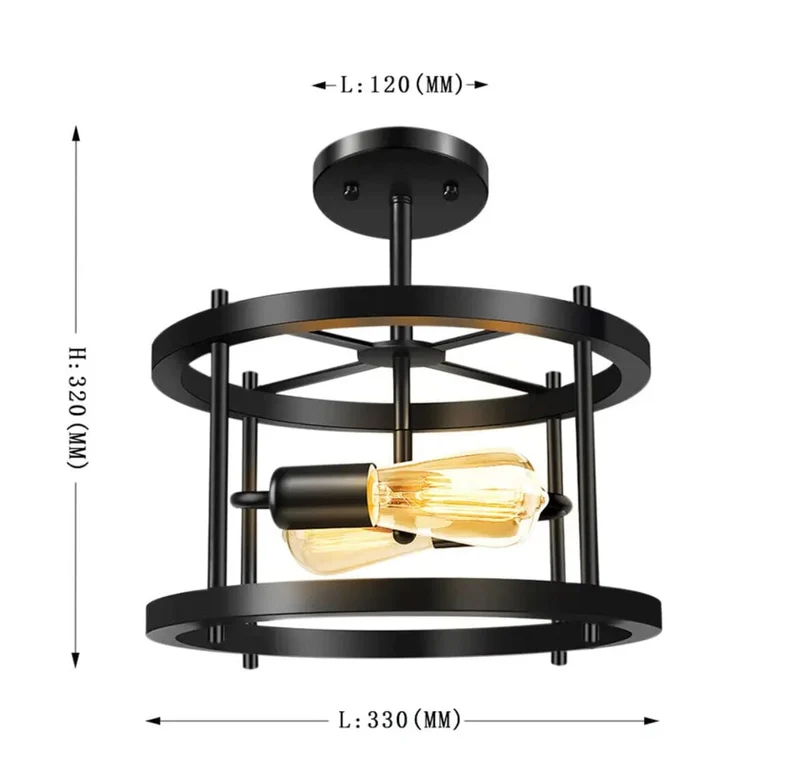 Euroselle Vintage Industrial Wind Lamp Wrought Iron