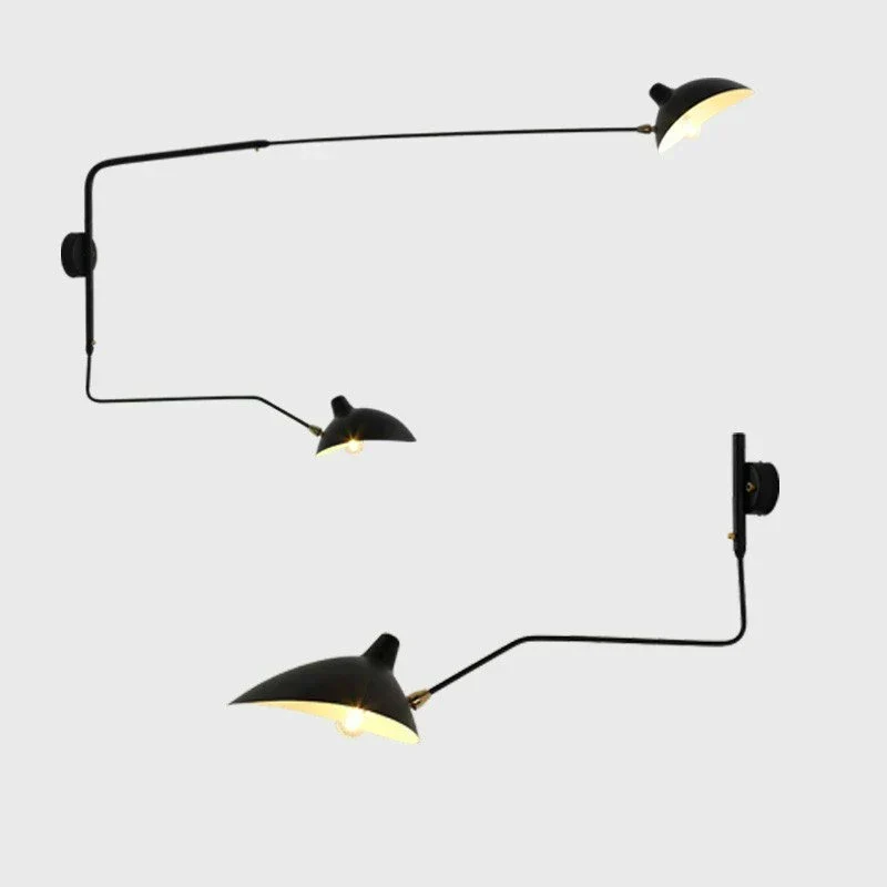 Euroselle Dual Arc Modern Wall Lamp With Two Rotating Arms