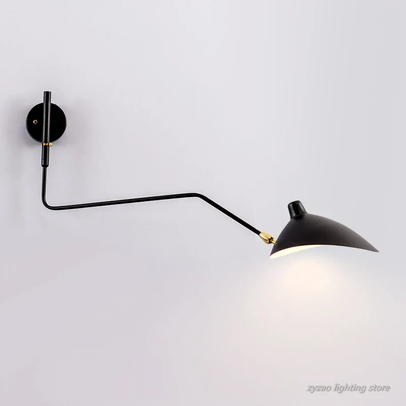 Euroselle Dual Arc Modern Wall Lamp With Two Rotating Arms