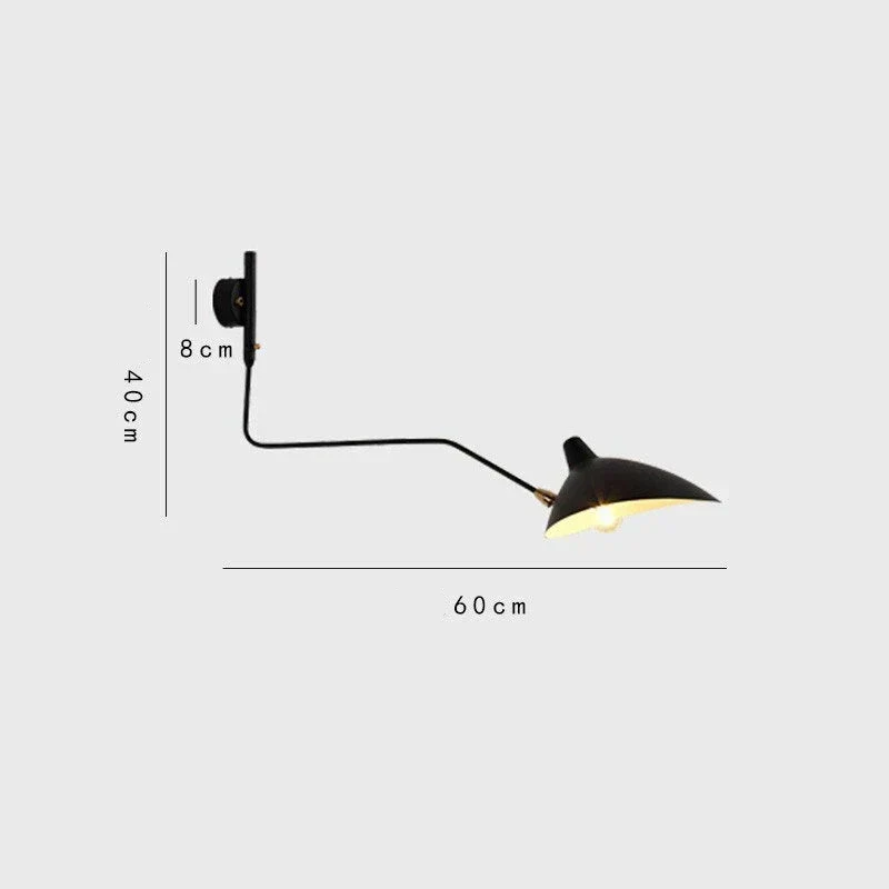 Euroselle Dual Arc Modern Wall Lamp With Two Rotating Arms