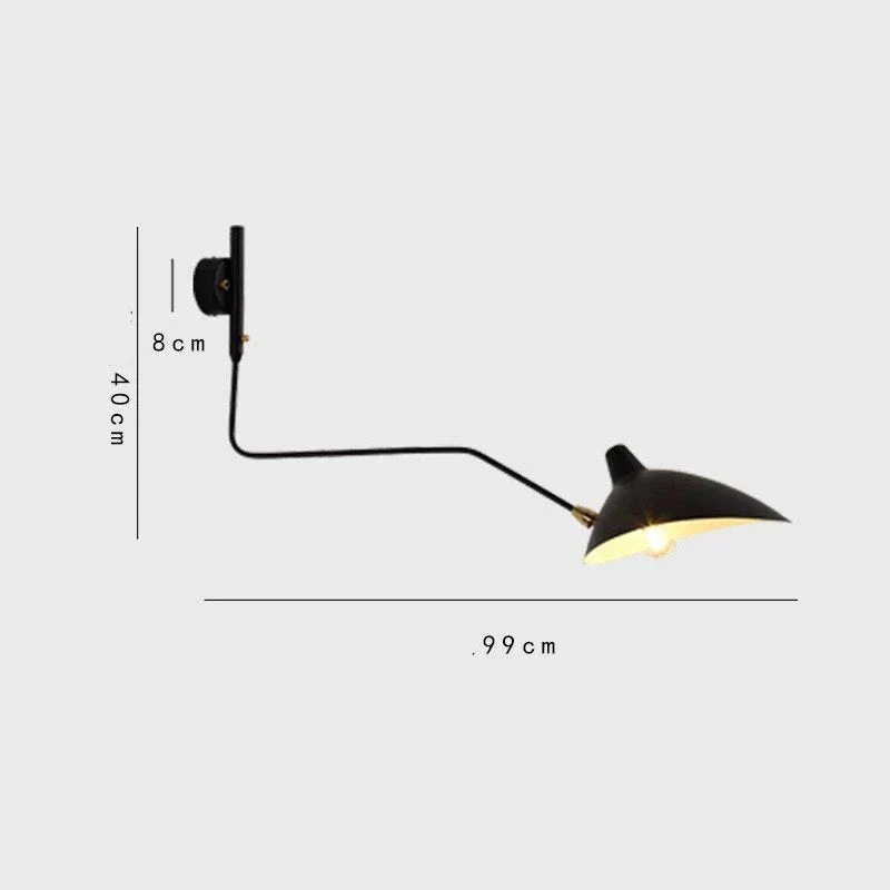 Euroselle Dual Arc Modern Wall Lamp With Two Rotating Arms