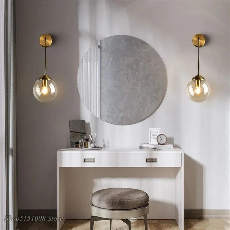 Euroselle Eclipse Glass Hanging Ball Wall Lamp For Home Decor