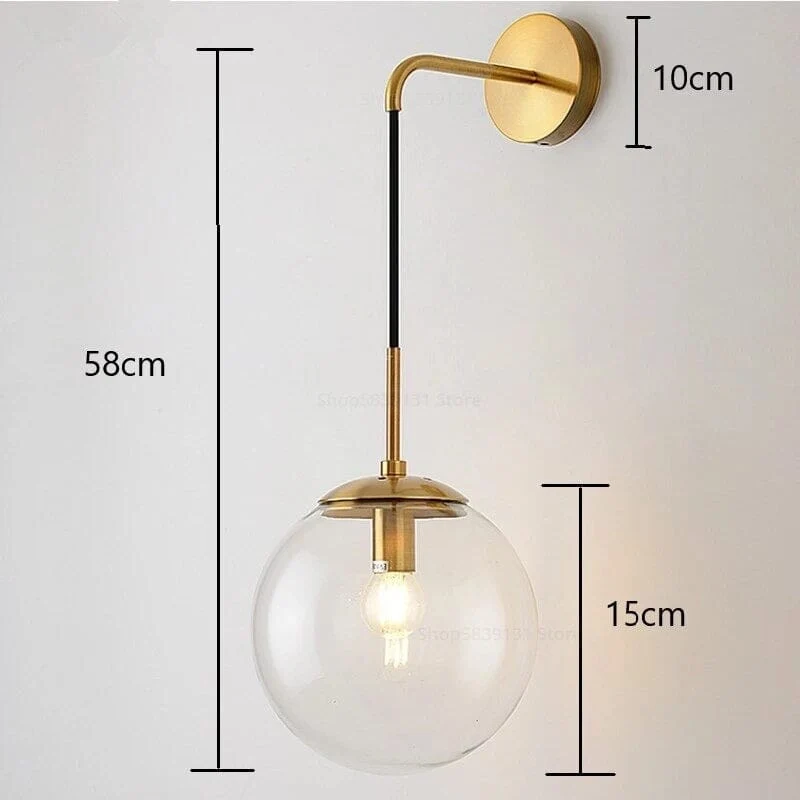 Euroselle Eclipse Glass Hanging Ball Wall Lamp For Home Decor