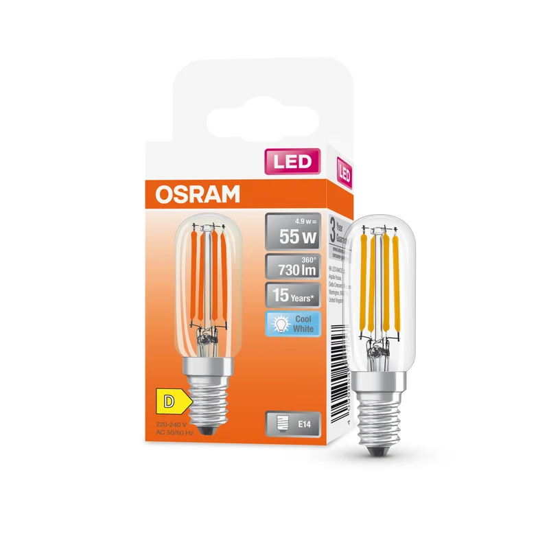 OSRAM LED Special T26, 300° Filament, 4.9W, 840, klar, E14 , Kaltweiß