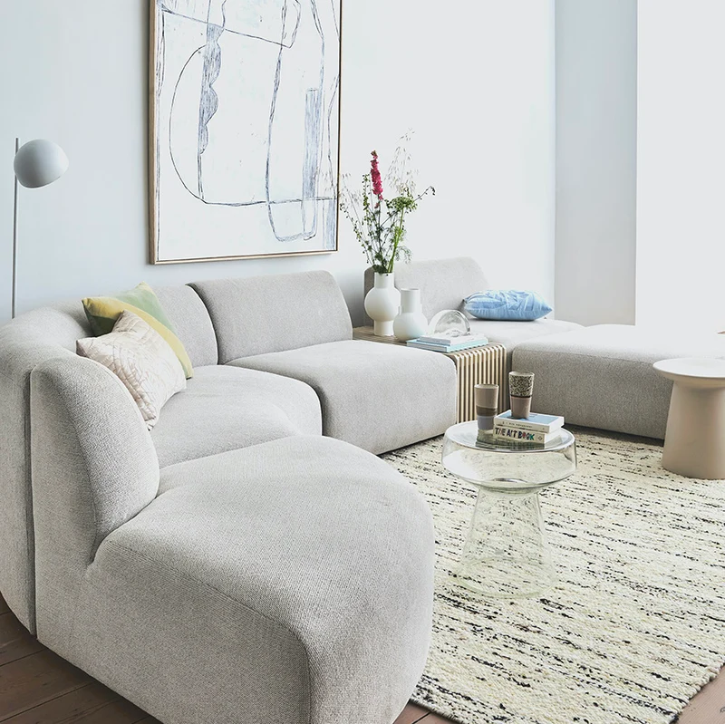 Modulares Sofa Element Jax Sneak hellgrau - HKliving