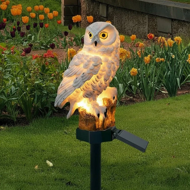 Euroselle Solar Owl Garden Light Weatherproof Outdoor Decor
