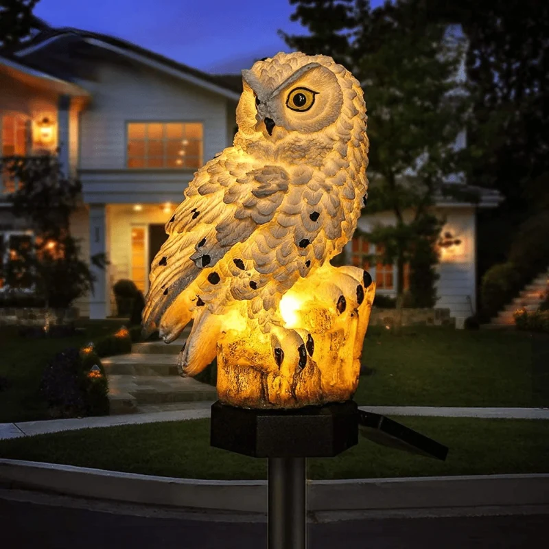 Euroselle Solar Owl Garden Light Weatherproof Outdoor Decor