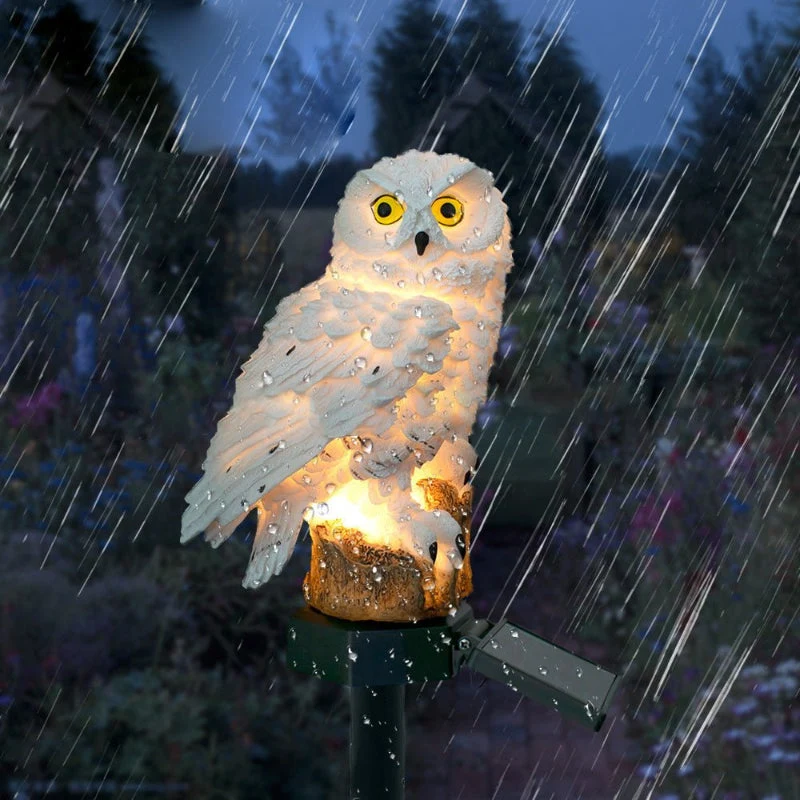 Euroselle Solar Owl Garden Light Weatherproof Outdoor Decor