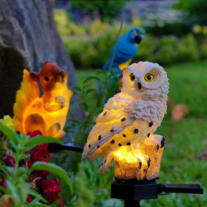 Euroselle Solar Owl Garden Light Weatherproof Outdoor Decor