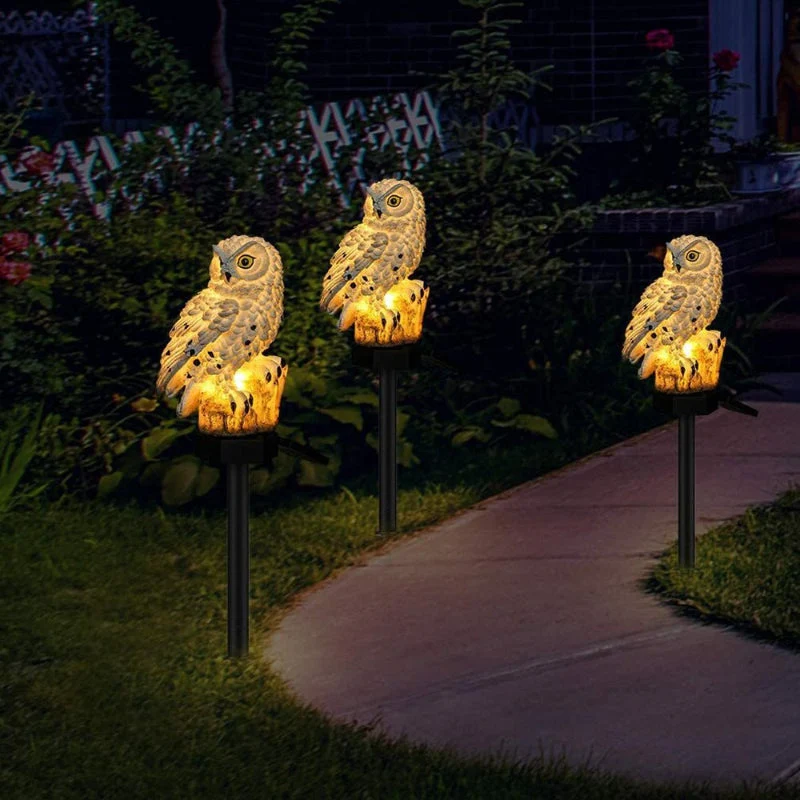 Euroselle Solar Owl Garden Light Weatherproof Outdoor Decor