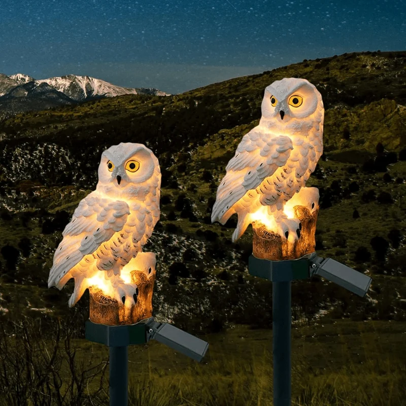 Euroselle Solar Owl Garden Light Weatherproof Outdoor Decor