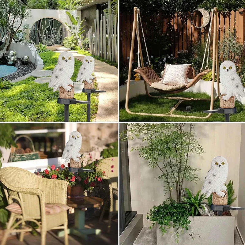 Euroselle Solar Owl Garden Light Weatherproof Outdoor Decor