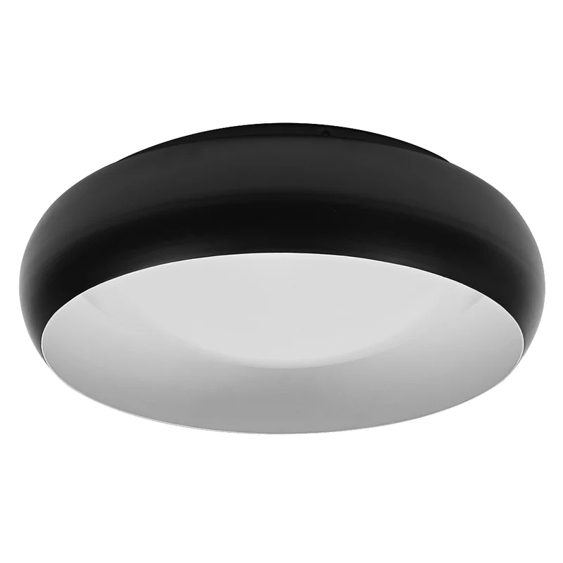LEDVANCE ORBIS Livia LED-Deckenleuchte mit Metallring, schwarz-weiß, 16W, 1000lm, 3000K, 300mm, 830 freundliches Warmweiß, durch Klicken in 3-Stufen dimmbar, IP20, Montageschrauben und Dübel inklusive