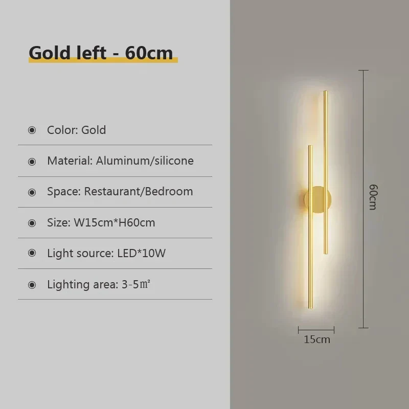 Embankment Double Head Long Strip LED Wall Lamps By Euroselle