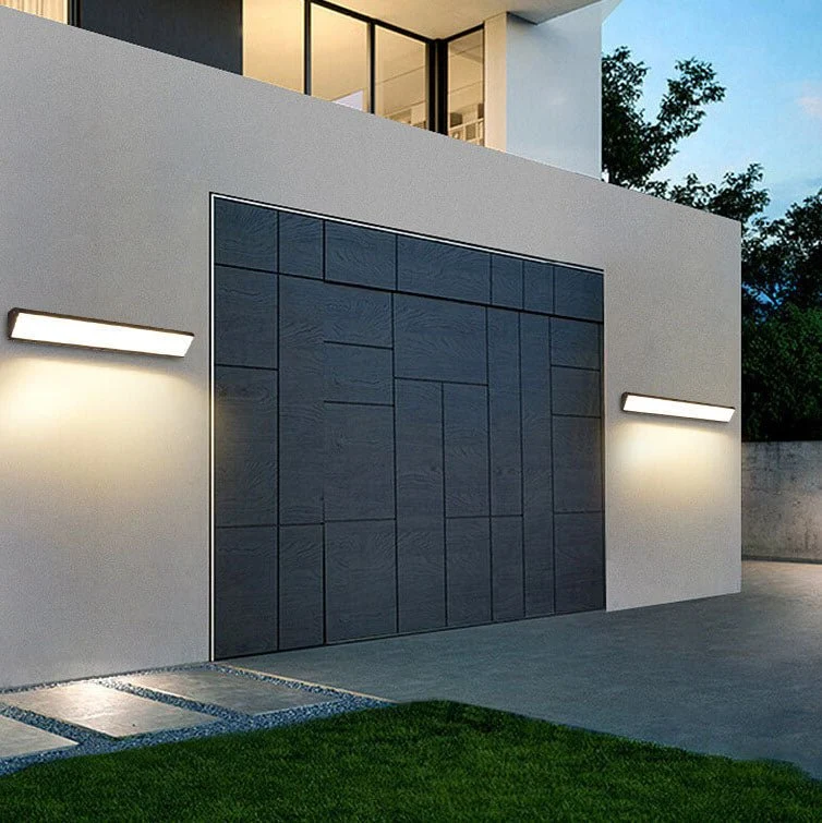 MarinoLux Modern Black Waterproof LED Outdoor Wall Light