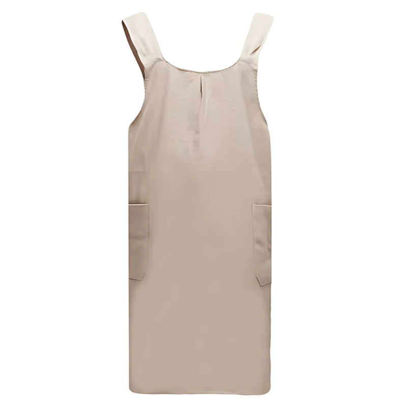 Euroselle Cotton-Blend Cross-Back Apron Dress With Korean Design For Everyday Wear