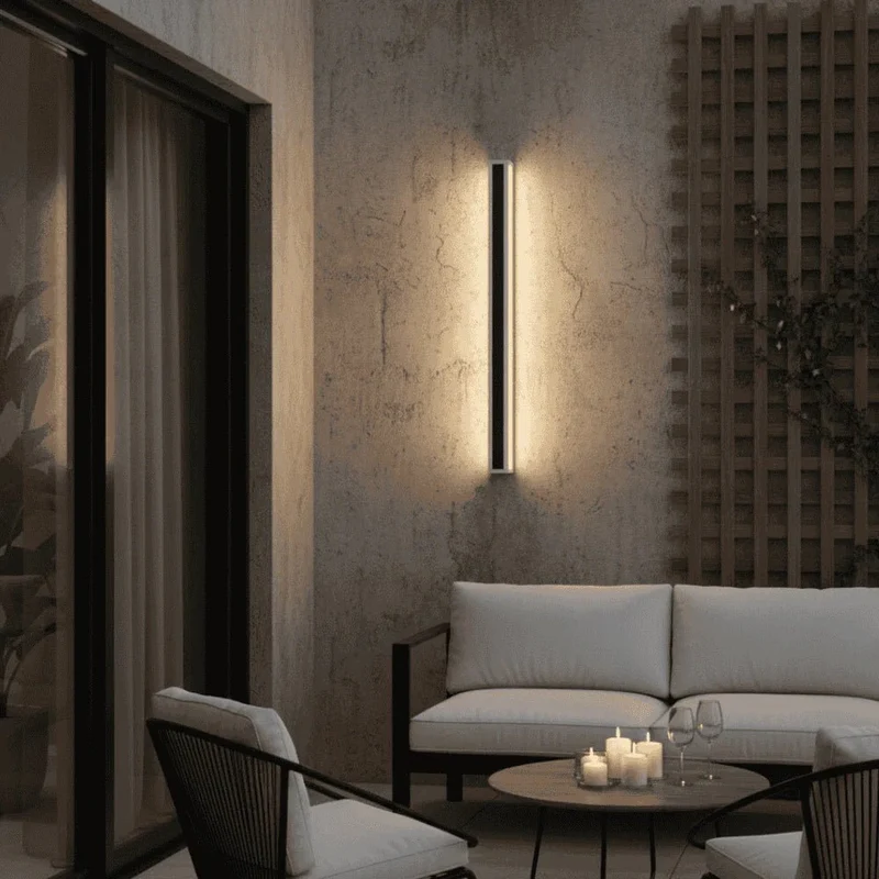 Euroselle Modern Weatherproof Outdoor Wall Light For Garden Balcony Terrace With Warm Glow
