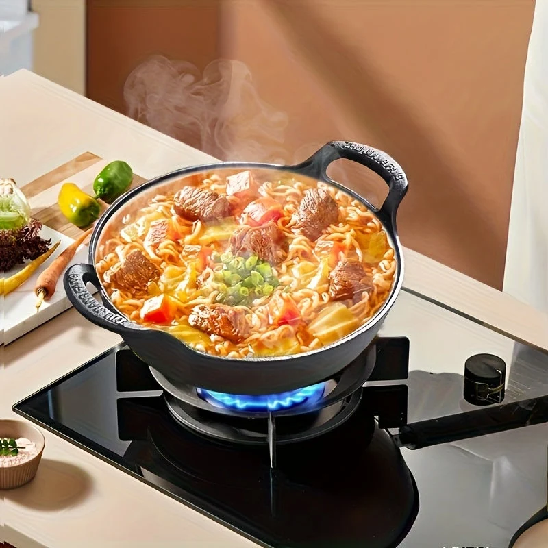 Euroselle Compact Cast Iron Skillet For Even Heat And Outdoor Cooking