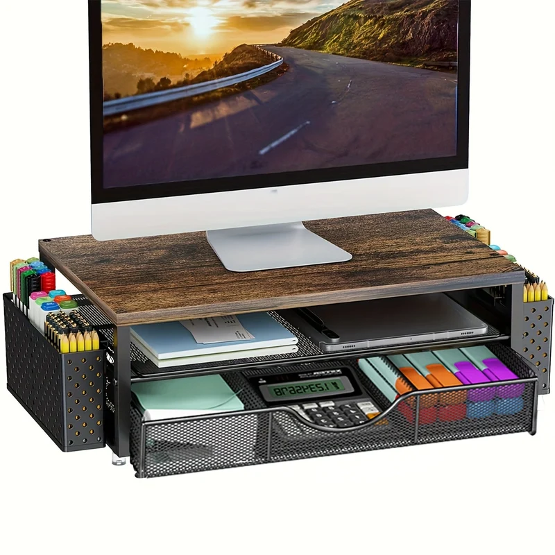 Euroselle Multifunctional Desktop Storage Rack And Monitor Riser