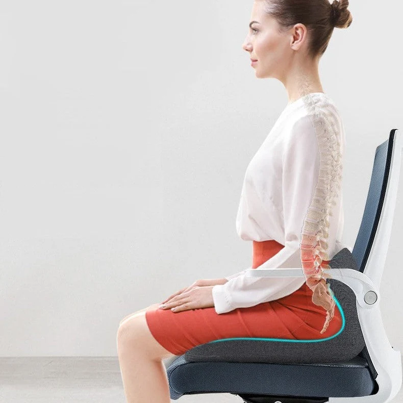 Euroselle L-Shaped Memory Foam Back Support Cushion For Pain Relief