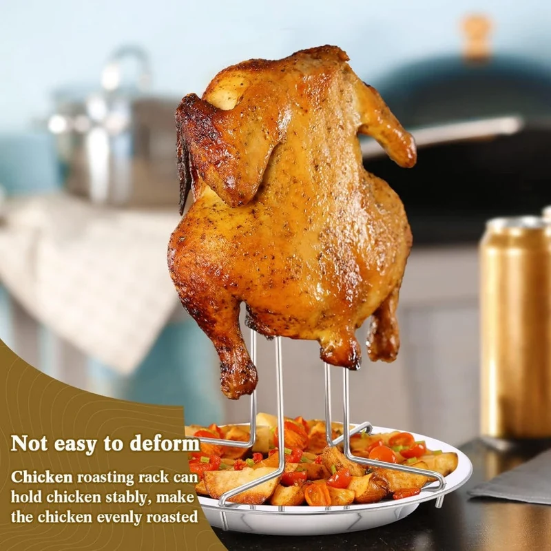 Euroselle Vertical Chicken Roasting Rack For Even Crisp Cooking