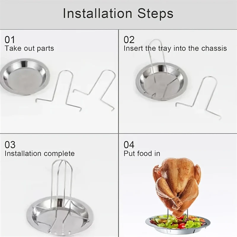 Euroselle Vertical Chicken Roasting Rack For Even Crisp Cooking