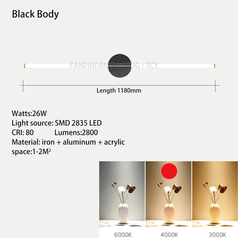 Mason Tube Mirror Light From Euroselle With Soft Diffused Illumination