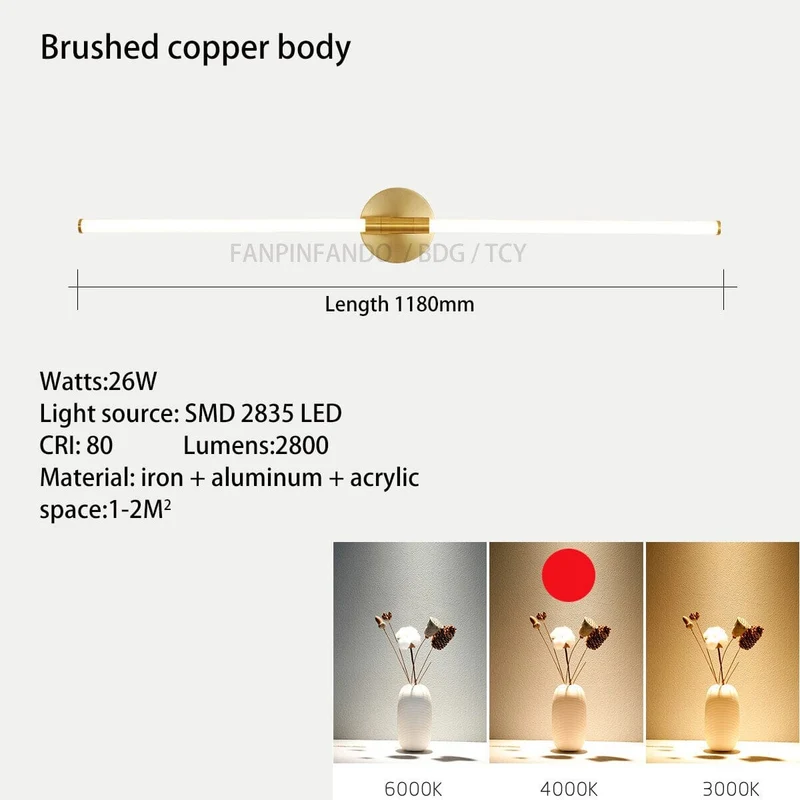 Mason Tube Mirror Light From Euroselle With Soft Diffused Illumination