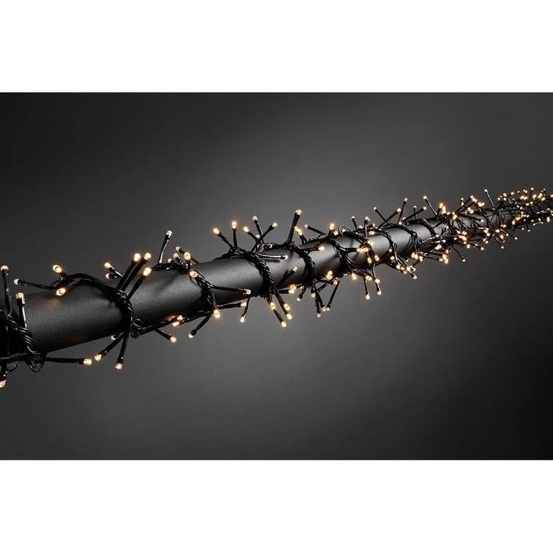 LED Büschelllichterkette Cluster Lichtsensor 480 Warmweiße Dioden batteriebetrieb IP44