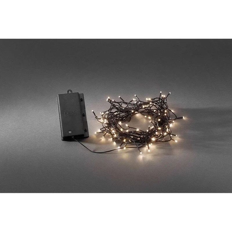 LED Lichterkette Lichtsensor Timer 480 Warmweiße Dioden batteriebetrieben IP44