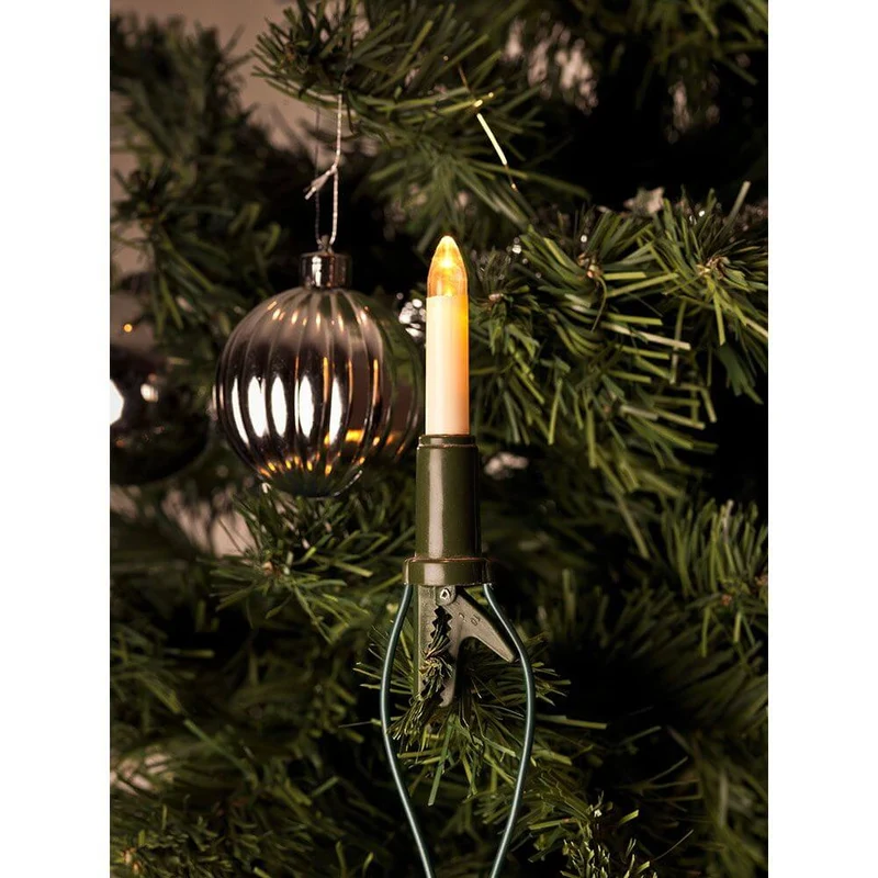 LED Baumkette Schaftkerzen 10 Warmweiße Dioden