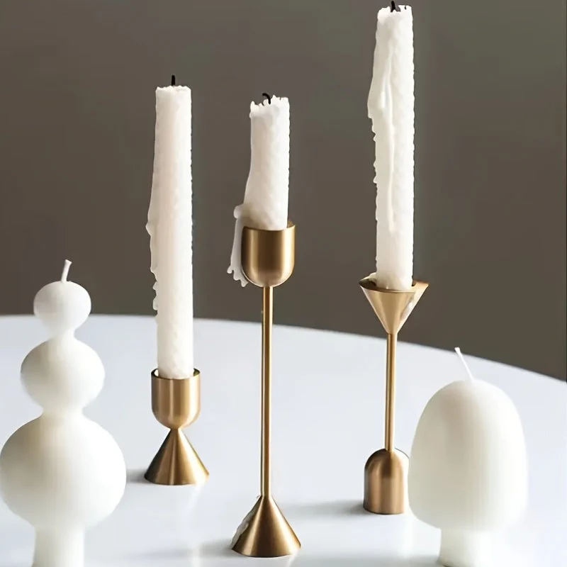 Euroselle 3-Piece Contemporary Candle Holder Set For Tabletop Decor