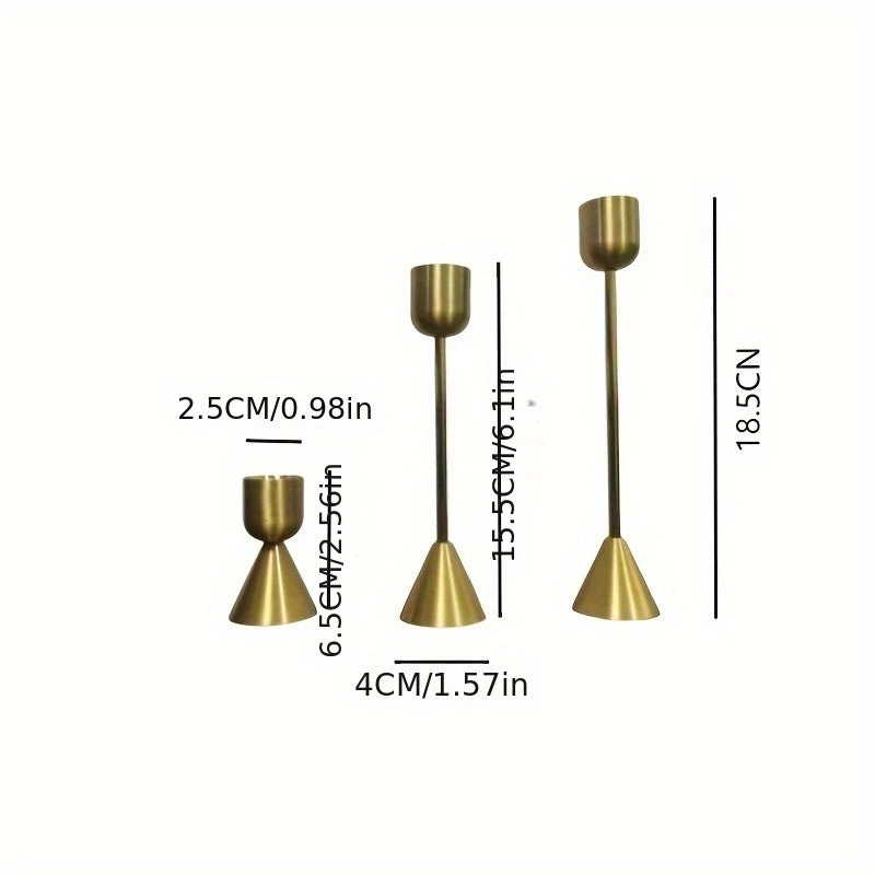 Euroselle 3-Piece Contemporary Candle Holder Set For Tabletop Decor