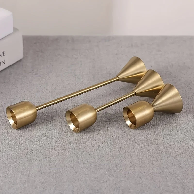 Euroselle 3-Piece Contemporary Candle Holder Set For Tabletop Decor
